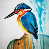 Mi Proyecto del curso: Acuarela artística para ilustración de aves. Een project van  Artistieke tekening van Ale Guevara - 22.03.2021