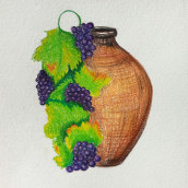 Wine, coloured pencil. Un proyecto de Ilustración tradicional de Shannon Costa - 28.09.2020