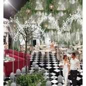 NEON & GREEN CIVIL WEDDING. Design de interiores, Design de cenários, e Colagem projeto de Ilse León - 29.03.2021