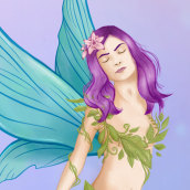 Spring fairy. Un proyecto de Diseño de personajes e Ilustración digital de Fatima Herranz - 30.03.2021
