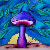 Magic Mushroom Ein Projekt aus dem Bereich Aquarellmalerei, Artistische Zeichnung, Digitales Design, Digitale Zeichnung und Digitale Malerei von Luciana Lancaster - 02.04.2021