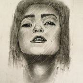Mi Proyecto del curso: Retrato artístico al carboncillo: creando atmósferas. Portrait Drawing project by Analia Echeverria - 04.02.2021
