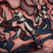 Propuesta para mural de Baseball. Traditional illustration, and Digital Drawing project by Fer Landa - 04.02.2021