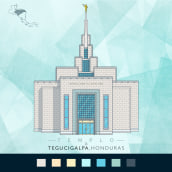 LDS Centroamerica Temples. Un proyecto de Arquitectura, Diseño gráfico, Ilustración digital e Ilustración arquitectónica de Farid Cano - 24.04.2020