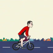 Andres on bicycle Gif. Un proyecto de Animación 2D e Ilustración digital de Vanessa Duarte - 15.02.2020