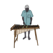 Rotoscopia del Maestro Adriano Alegría, de Timbiquí, tocando la marimba de chonta.. Un proyecto de Animación de Daniel Escobar Vásquez - 07.07.2020