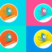 Octopus Stickers. Un proyecto de Ilustración tradicional, Diseño de personajes e Ilustración editorial de TITO CAMPOS - 05.04.2014