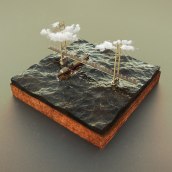 Humber Bridge Diorama. Um projeto de Animação 3D, Modelagem 3D e 3D Design de Michael Tierney - 04.04.2021