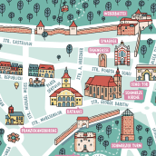 Illustrated map for Brasov / Romania. Traditional illustration & Infographics project by Irene Nemeth - 03.01.2021