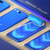 Honor View 20 Mobile. 3D, Animation, 3D Animation, 3D Modeling, Mobile Design, and 3D Design project by Dan Zucco - 11.16.2020