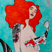 Mermay. Traditional illustration, Character Design, Fine Arts, Painting, and Drawing project by Nerea - 04.11.2021