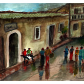 "Andando depois da chuva" Meu projeto do curso: Paisagens urbanas em aquarela. Watercolor Painting project by Fausto Rodrigues - 04.13.2021