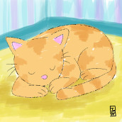 Cat Sleeping. Drawing, and Children's Illustration project by Ernest Jan Vincent Munoz - 03.10.2018