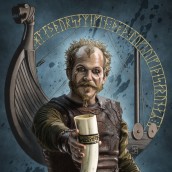 Floki the Shipbuilder: my project for "From Pencil Drawing to Digital Illustration" course. Traditional illustration, Poster Design, Digital Illustration, and Portrait Illustration project by Enrico Bisetto - 04.16.2021