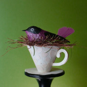 Pájaro violeta. Artesanato, e Papercraft projeto de Gabriela Castellanos - 20.04.2021
