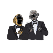 Daft Punk. Un proyecto de Ilustración tradicional e Ilustración digital de Alejandro Fuentes Alonso - 17.03.2021