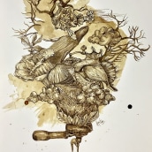 Viaje Espresso - Serie cafeína. Um projeto de Desenho artístico e Ilustração com tinta de Jorge A. Merino - 25.04.2021