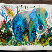 La memoria natural. Ilustração tradicional, Criatividade, Desenho, Ilustração com tinta e Ilustração naturalista projeto de Héctor Cano - 25.04.2021