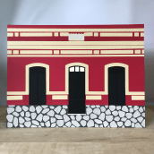 Proyecto: una fachada en Aiguá, Uruguay. . Un proyecto de Ilustración tradicional, Fotografía y Papercraft de Anita Daverede - 28.04.2021