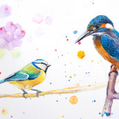 Mi Proyecto del curso: Acuarela artística para ilustración de aves. Naturalistic Illustration project by Yara Salazar Hidalgo - 05.06.2021