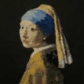 The Girl with the Pearl Earring - Cross Stitch. Un proyecto de Bordado de Marta Couto - 20.12.2020