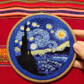 Starry Night - Embroidery. Un proyecto de Bordado de Marta Couto - 23.12.2020