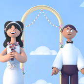 The wedding. Traditional illustration, and 3D project by María Fernández - 05.13.2021