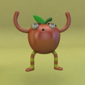 3D Vegetable and Fruit Character. Un proyecto de Ilustración tradicional y 3D de sharu - 21.05.2021