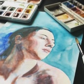 My project in Artistic Portrait with Watercolors course. Un proyecto de Bellas Artes, Pintura, Pintura a la acuarela, Ilustración de retrato y Dibujo de Retrato de Ambra Marchetto - 25.05.2021