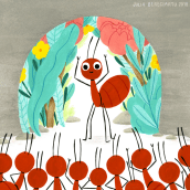 Un millón de hormigas. A Illustration, Children's Illustration, and Gouache Painting project by Julia Bereciartu - 05.26.2021