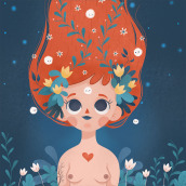 Sirena primavera. Un proyecto de Ilustración tradicional, Diseño de personajes, Ilustración infantil e Ilustración editorial de Diana Vicedo - 28.05.2021