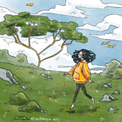 Through the meadow . Projekt z dziedziny Trad, c, jna ilustracja, Projektowanie postaci, Ilustracja c, frowa i Ilustracje dla dzieci użytkownika Ely Astorga - 08.02.2021