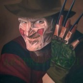 Retrato Freddy Krueger. Oil Painting project by Jessica - 06.15.2021