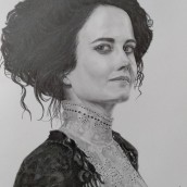Retrato Eva Green. Pencil Drawing, and Portrait Drawing project by Jessica - 06.15.2021