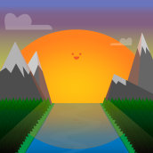 Sunset. Design, and Traditional illustration project by Aleksandra Tomaševskaja - 05.23.2021
