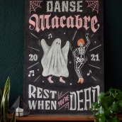 Danse Macabre. Traditional illustration, H, and Lettering project by Paola Vecco - 07.09.2021