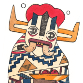 Tribal Mask.. Ilustração tradicional, e Pintura em aquarela projeto de Go Carvalho - 16.07.2021