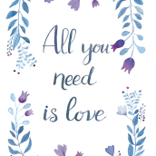 All you need is love. Un proyecto de Diseño, Ilustración tradicional, Lettering e Ilustración botánica de Carolina Etchepare - 18.07.2021