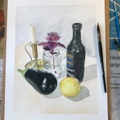 My project in Contemporary Still Life with Watercolor course. Un proyecto de Ilustración tradicional, Pintura y Pintura a la acuarela de Lisa Torkelson - 28.07.2021