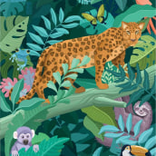 Jungle Magazine Cover - Illustration Editorial Work. Illustration, Printing, and Editorial Illustration project by Asia Orlando - 01.15.2020