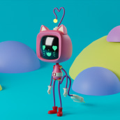 Robot Cat. Un proyecto de Motion Graphics, Diseño de personajes, Diseño de producto y Modelado 3D de jorgestevengalvan - 05.08.2021