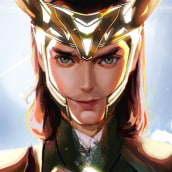 Fan art of Loki . Um projeto de Ilustração e Design de personagens de Eunice Adeyi - 18.07.2021