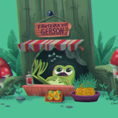 Fruteira do Gerson. Traditional illustration, and Character Design project by Carol Delavy Chagas - 08.13.2021