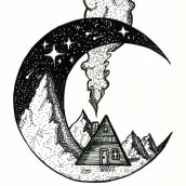 Casa en la luna. Un proyecto de Dibujo de JANINE ELIZABET LÓPEZ MORALES - 17.08.2021