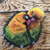 love birds. Un proyecto de Bellas Artes, Pintura a la acuarela e Ilustración naturalista				 de John Keselyak - 25.08.2021