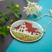 Paisajes. Design, Arts, Crafts, Jewelr, Design, and Embroider project by Pimienta Joyería - 08.26.2021