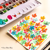 Loose water color Florals. Un progetto di Illustrazione tradizionale, Pittura ad acquerello e Illustrazione tessile di Erum Fatimah Raza - 06.08.2021