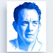 Tom Hanks Portrait. Un proyecto de Ilustración, Ilustración digital, Ilustración de retrato y Dibujo digital de Alessandra Stanga - 30.08.2021