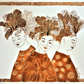 Seleccion de trabajos. Traditional illustration, and Embroider project by viviana doneff - 09.06.2021