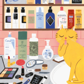 Vogue "shelfie". A Illustration, Editorial Illustration, and Gouache Painting project by Julia Bereciartu - 09.07.2021